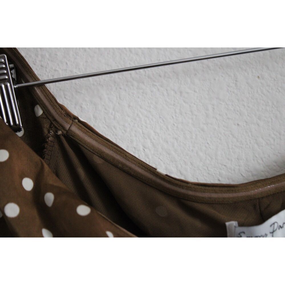 Emory Park brown white polka dot long sleeve mini dress large new - Picture 6 of 10